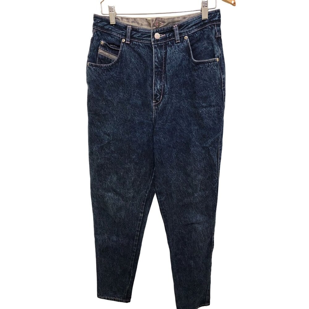 VINTAGE ETHICS HIGH WAISTED TAPERED LEG DARK WASH DENIM JEANS SIZE‎ 13